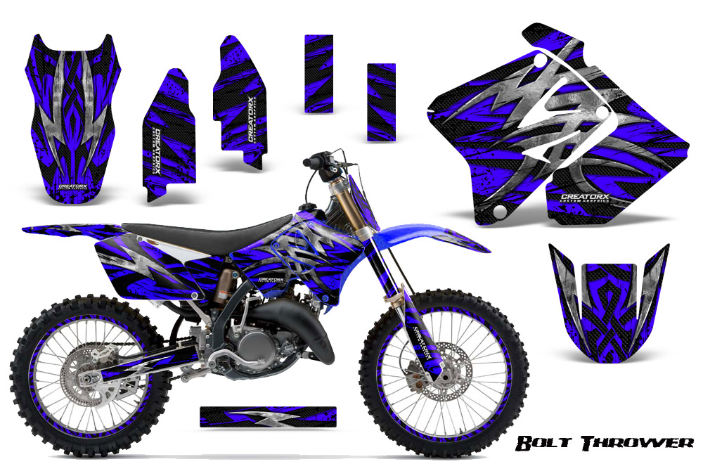 Suzuki RM 125-250 01-09 Graphics Kit Bolt Thrower Blue NP Rims